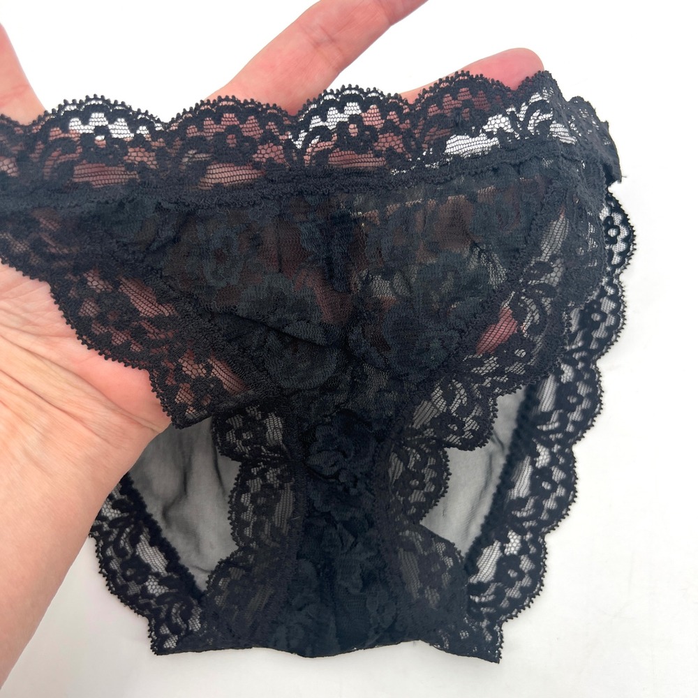 Vintage Glydon's Black Lace Sheer High Leg Panties Made‎ in USA Size S - Picture 2 of 7